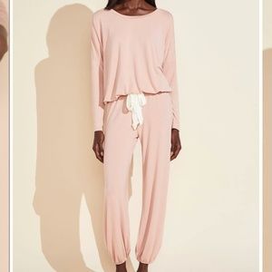 Brand new Eberjey Giselle slouchy pj set lounge set size large misty pink